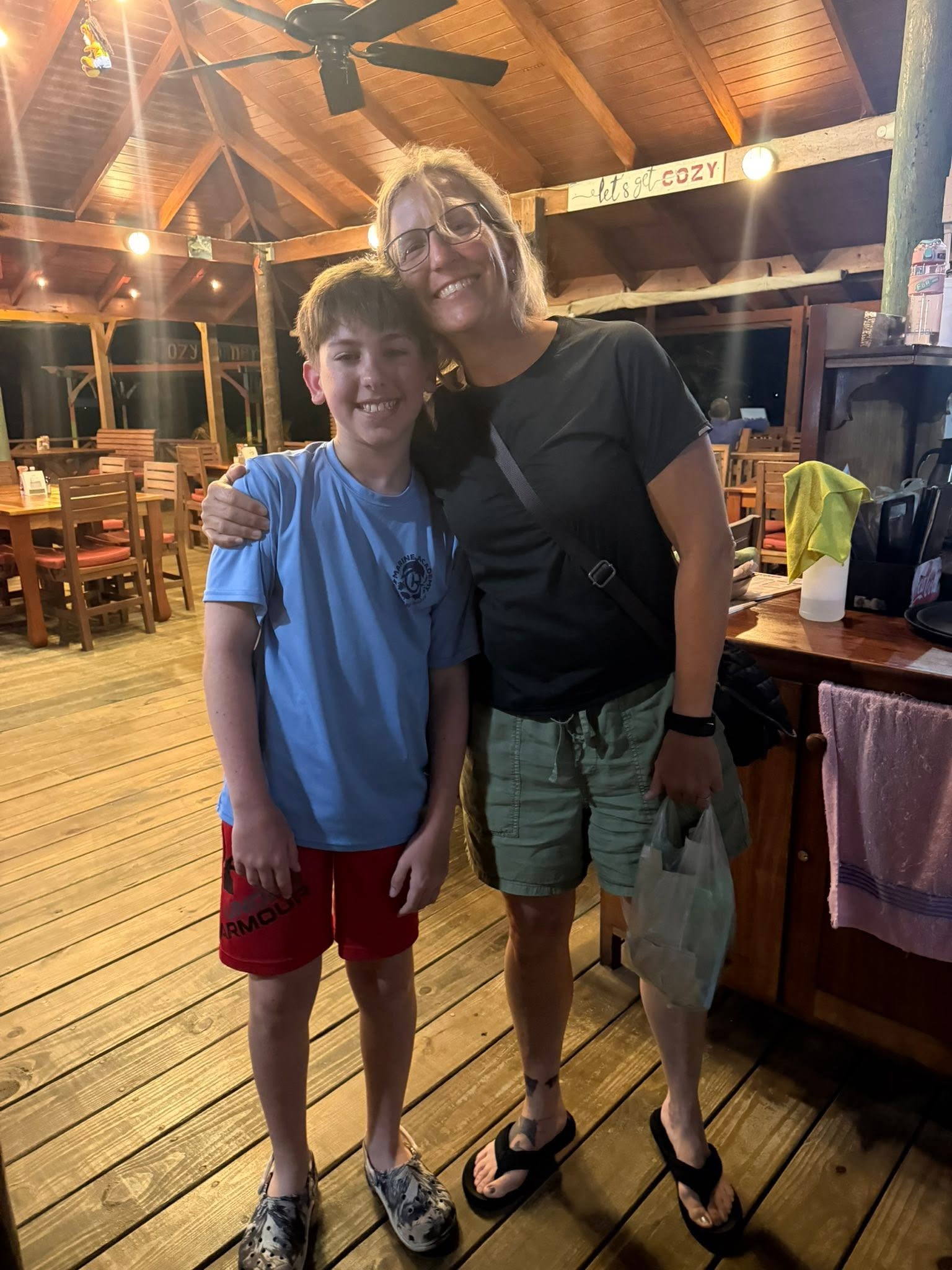 Jacob with Dr. Adrienne Adkins after Belize field days.