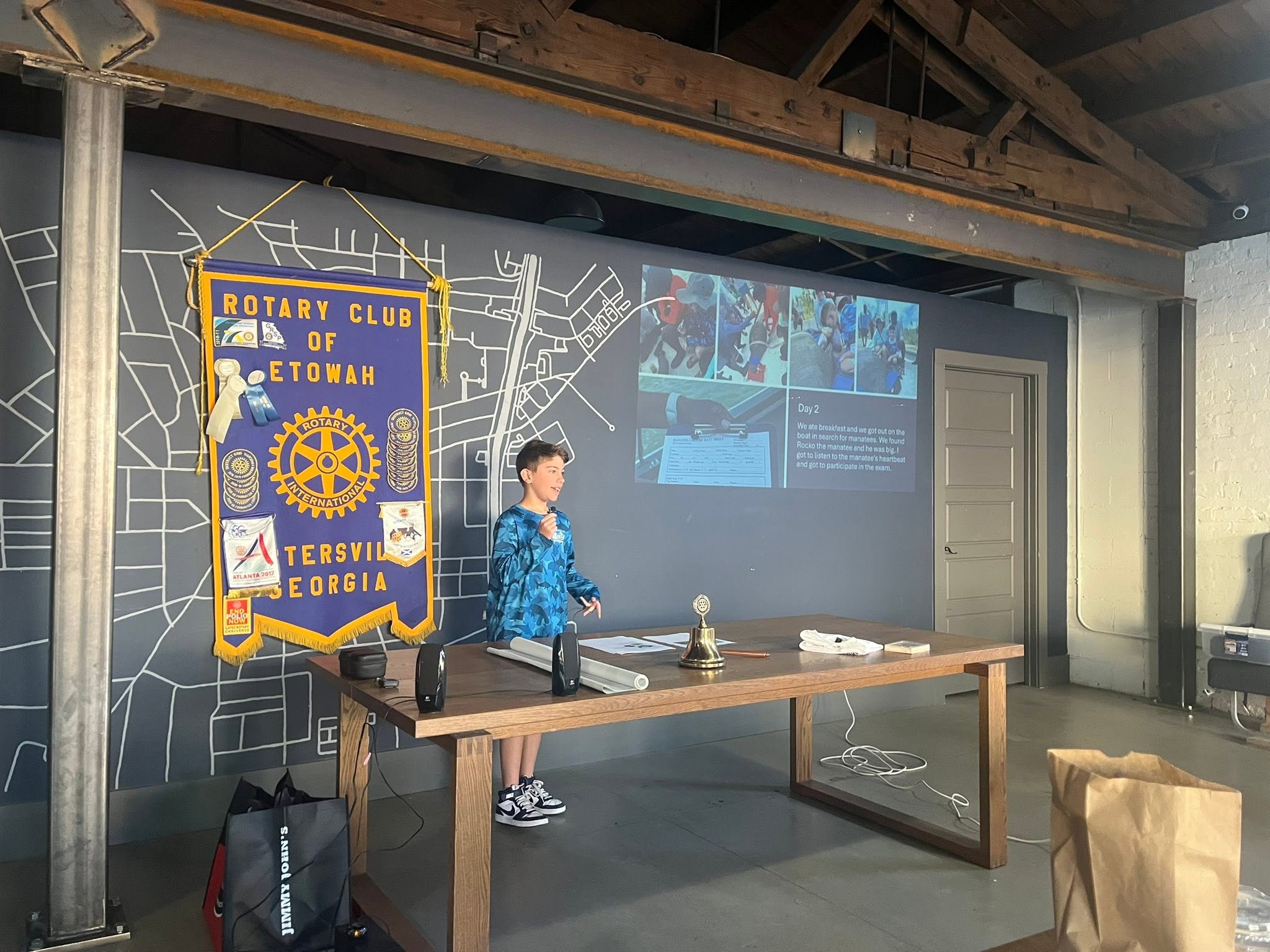 Speaking to the Rotary Club of Etowah about the Belize expedition.